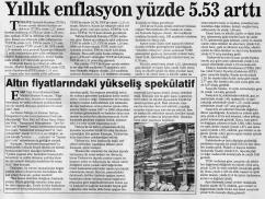 Yıllık Enflasyon Yüzde 5.53 Arttı. GÜNDEM- 05.12.2009