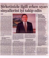 Şirketinizle İlgili Erken Uyarı Sistemlerini İyi Takip Edin. DÜNYA-02.12.2009